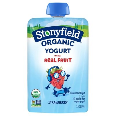 Stonyfield Organic Yogurt Reduced Fat Strawberry 8/3.5 OZ [UNFI #2029528] [ebt]