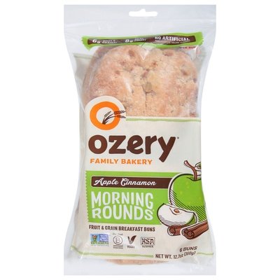 Ozery Breakfast Buns Fruit & Grain Apple Cinnamon 6/12.7 OZ [UNFI #703199] [ebt]