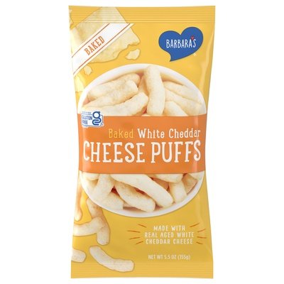 Barbaras Cheese Puffs Baked White Cheddar 12/5.5 OZ [UNFI #135996] [ebt]
