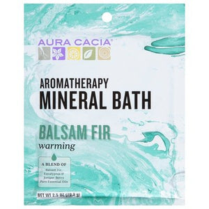 Aura Cacia Mineral Bath Aromatherapy Balsam Fir Warming 6/2.5 OZ [UNFI-CARLISLE #682591]