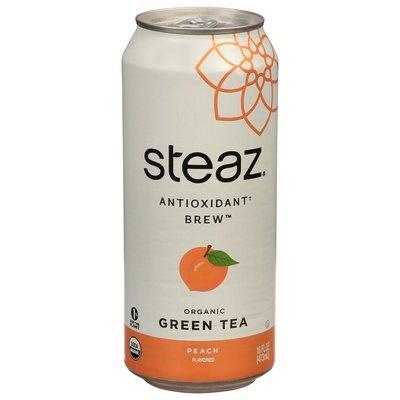 Steaz Green Tea Organic Peach Antioxidant Brew 12/16 OZ [UNFI #660480] [ebt]