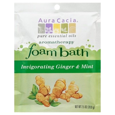 Aura Cacia Foam Bath Aromatherapy Invigorating Ginger & Mint 6/2.5 OZ [UNFI-CARLISLE #682369]