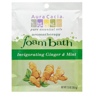 Aura Cacia Foam Bath Aromatherapy Invigorating Ginger & Mint 6/2.5 OZ [UNFI-CARLISLE #682369]