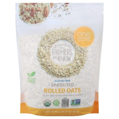 One Degree Organic Foods Rolled Oats Gluten Free Sprouted 4/45 OZ [UNFI #2365930] [ebt]