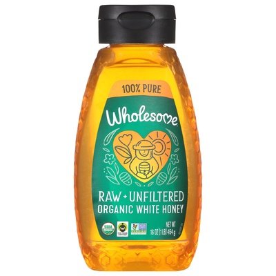 Wholesome White Honey Organic Raw + Unfiltered 6/16 OZ [UNFI #2179554] [ebt]