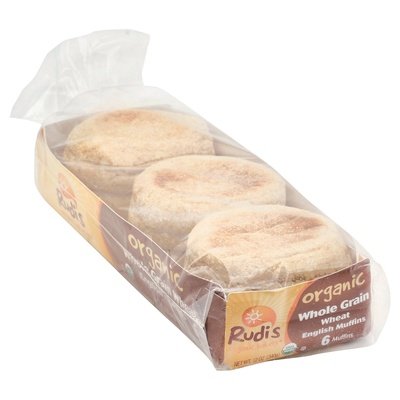 Rudis Rocky Mountain Bakery English Muffins Organic Whole Grain Wheat 8/12 OZ [UNFI #821918] [ebt]