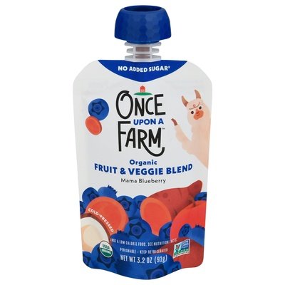 Once Upon A Farm Fruit & Veggie Blend Organic Mama Blueberry 8/3.2 OZ [UNFI #2134740] [ebt]