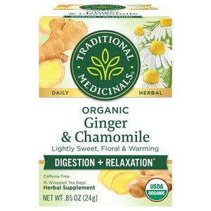 Traditional Medicinals Herbal Supplement Organic Ginger & Chamomile Tea Bags 6/16 BAG [UNFI #951541] [ebt]