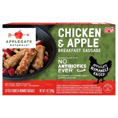 Applegate Farms Breakfast Sausage Chicken & Apple 12/7 OZ [UNFI #1225648] [ebt]