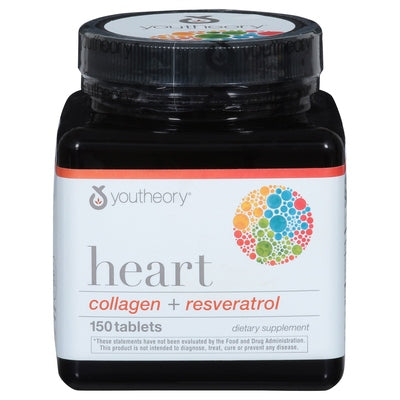 Youtheory Collagen + Resveratrol Heart Tablets 150 CT [UNFI-CARLISLE #2704484]