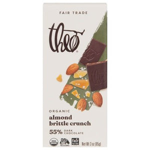 Theo Chocolate Dark Chocolate Organic Almond Brittle Crunch 12/3 OZ [UNFI-CARLISLE #2919157] [ebt]