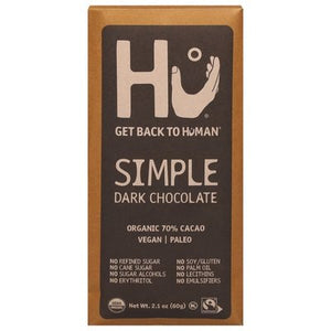 Hu Dark Chocolate Organic Simple 70% Cacao 12/2.1 OZ [UNFI-CARLISLE #2738912] [ebt]