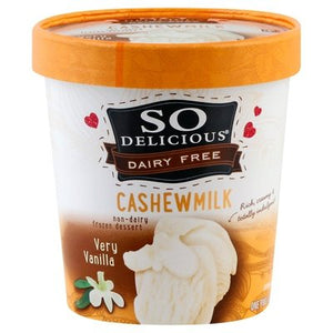 So Delicious Frozen Dessert Non-Dairy Cashewmilk Very Vanilla 8/16 OZ [UNFI #1800663] [ebt]