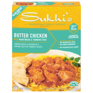 Sukhis Butter Chicken with Naan Bread & Basmati Rice Mild 6/11 OZ [UNFI #03066693] [ebt]
