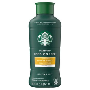 Starbucks Coffee Iced Coffee Blonde Roast Unsweetened Black 8/48 OZ [UNFI #2287183] [ebt]