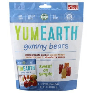 Yumearth Gummy Bears Assorted 5 Snack Packs 12/5/.7OZ [UNFI #1233436] [ebt]