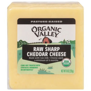 Organic Valley Cheese Sharp Cheddar Raw 12/8 OZ [UNFI #198408] [ebt]