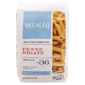 Delallo Penne Rigate No.36 Cut 8/16 OZ [UNFI #2979268] [ebt]