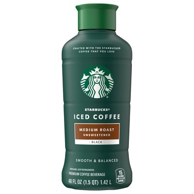 Starbucks Coffee Iced Coffee Medium Roast Black Unsweetened 8/48 OZ [UNFI #2287167] [ebt]