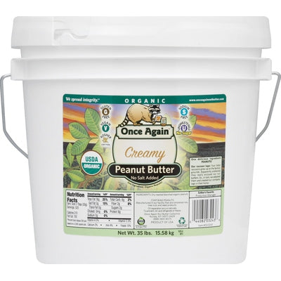 Once Again Peanut Butter Creamy No Salt Added 35 LB [UNFI #0252098] [ebt]