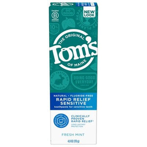 Toms Of Maine Toothpaste Flouride-Free Fresh Mint Rapid Relief Sensitive 6/4 OZ [UNFI-CARLISLE #1776871]