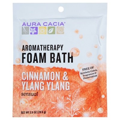 Aura Cacia Foam Bath Aromatherapy Cinnamon & Ylang Ylang Sensual 6/2.5 OZ [UNFI-CARLISLE #682336]