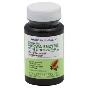 American Health Papaya Enzyme With Chlorophyll Vegetarian Formula Chewable Tablets 1/100 TAB [UNFI-CARLISLE #279000]