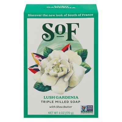 South Of France Soap Triple Milled Lush Gardenia 6 OZ [UNFI #1705938] T
