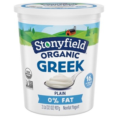 Stonyfield Organic Yogurt Greek Nonfat Plain 6/32 OZ [UNFI #425652] [ebt]
