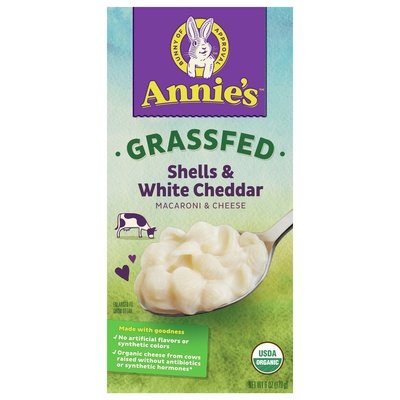 Annies Homegrown Macaroni & Cheese Shells & White Cheddar Grassfed 12/6 OZ [UNFI #1590272] [ebt]