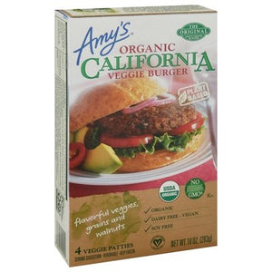 Amys Veggie Burger Organic California 12/10 OZ [UNFI #2489797] [ebt]