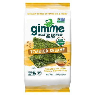 Gimme Seaweed Snacks Roasted Organic Toasted Sesame 12/.35 OZ [UNFI #1189026] [ebt]