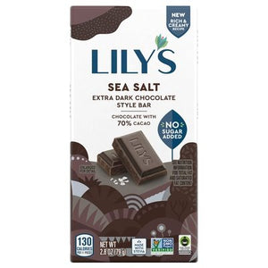 Lilys Bar Sea Salt Extra Dark Chocolate Style 12/2.8 OZ [UNFI-CARLISLE #1689603] [ebt]