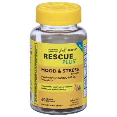 Rescue Mood & Stress Support Orange Vegan Gummies 1/60 CT [UNFI-CARLISLE #2958916]