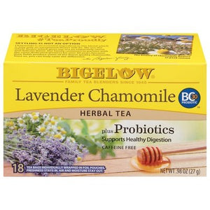 Bigelow Bigelow Lavender Chamomile Plus Probiotics Caffeine Free Herbal Tea Tea Bags 18 Ct 6/18 BAG [UNFI #2280055] [ebt]