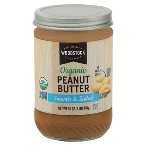 Woodstock Peanut Butter Organic Smooth & Salted 12/16 OZ [UNFI #0101113] [ebt]
