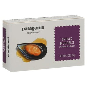 Patagonia Provisions Smoked Mussels In Olive Oil + Broth 10/4.2 OZ [UNFI-CARLISLE #2474666] [ebt]