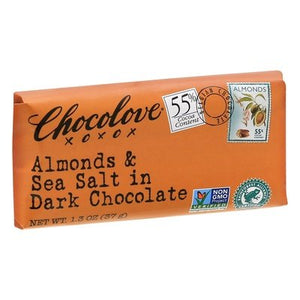 Chocolove Dark Chocolate Almonds & Sea Salt 55% Cocoa Content 12/1.3 OZ [UNFI-CARLISLE #1096080] [ebt]