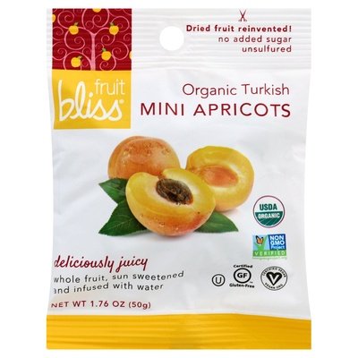 Fruit Bliss Apricot Organic Turkish Mini 12/1.76 OZ [UNFI-CARLISLE #1569219] [ebt]
