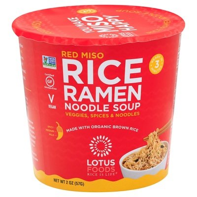 Lotus Foods Rice Ramen Noodle Soup Red Miso Medium 6/2 OZ [UNFI #2292514] [ebt]