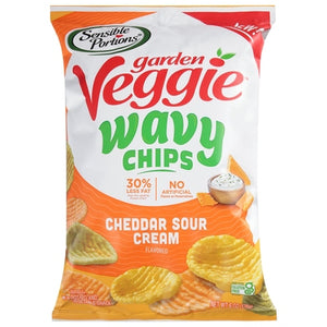 Sensible Portions Chips Cheddar Sour Cream Flavored Wavy 6/6 OZ [UNFI #02808830] [ebt]
