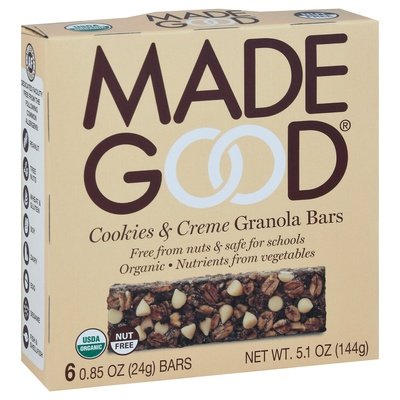 Made Good Granola Bars Cookies & Creme 6 Pack 6/6/.85 OZ [UNFI #2537629] [ebt]