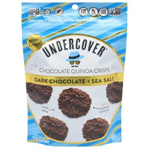 Undercover Chocolate Chocolate Quinoa Crisps Dark Chocolate + Sea Salt Mini 12/3 OZ [UNFI #3018652] [ebt]