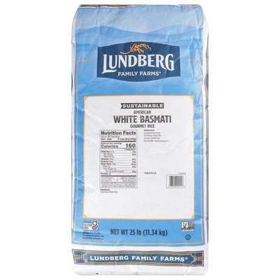 Lundberg Family Farms Gourmet Rice White Basmati American Sustainable 25 Lb [UNFI #0577601] [ebt]