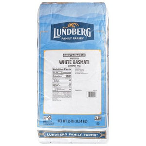 Lundberg Family Farms Gourmet Rice White Basmati American Sustainable 25 Lb [UNFI #0577601] [ebt]