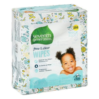 Seventh Generation Baby Wipes Free & Clear Thick & Soft 4 Packs 3/256 CT [UNFI #1186378]