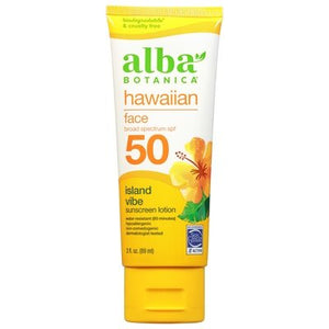 Alba Botanica Sunscreen Lotion Hawaiian Face Island Vibe Broad Spectrum Spf 50 1/3 OZ [UNFI-CARLISLE #2926590]