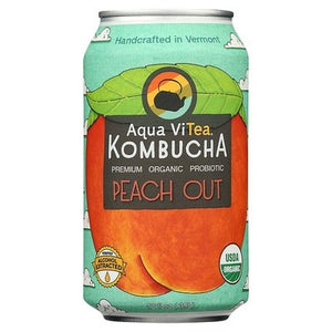 Aqua Vitea Kombucha Peach Out 12/12 OZ [UNFI #2700128] [ebt]