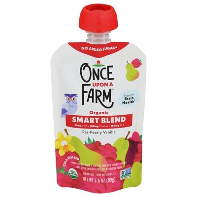 Once Upon A Farm Smart Blend Organic Ras-Pear-Y Vanilla Cold Pressed 8/3.2 OZ [UNFI #3003068] [ebt]