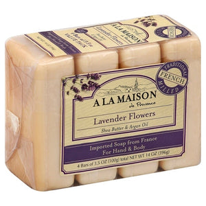 A La Maison Soap Lavender Flowers For Hand & Body Value Pack 1/4 CT [UNFI-CARLISLE #1015718]